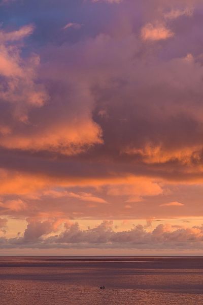 Canary Islands-Fuerteventura Island-Morro Jable-Playa de la Cebada beach-sunset sky